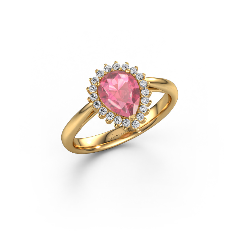 Image of Engagement ring Tilly per 1 585 gold Tourmaline pink 8x6 mm