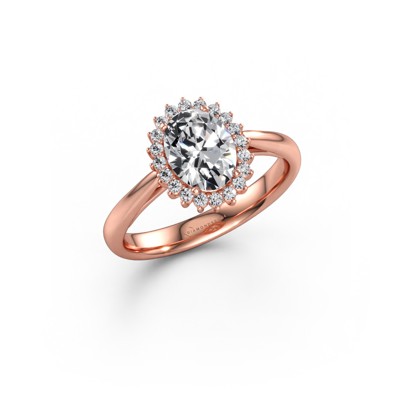 Immagine di Anello di fidanzamento Tilly ovl 1 585 oro rosa Diamante lab grown 1.25 crt