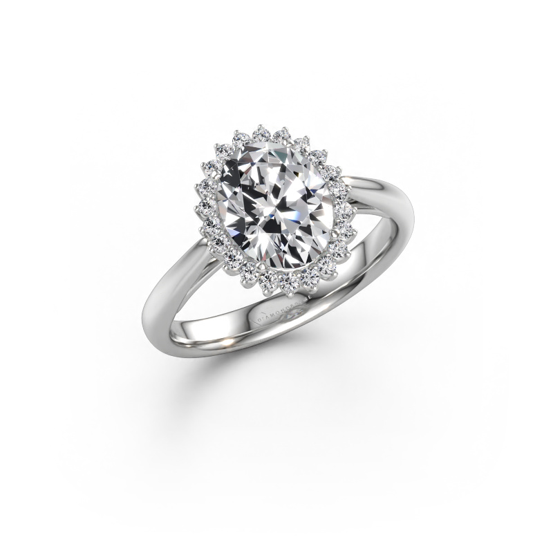 Immagine di Anello di fidanzamento Tilly ovl 1 585 oro bianco Diamante lab grown 1.965 crt