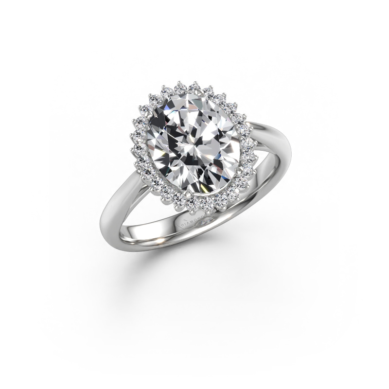 Immagine di Anello di fidanzamento Tilly ovl 1 585 oro bianco Diamante lab grown 2.895 crt
