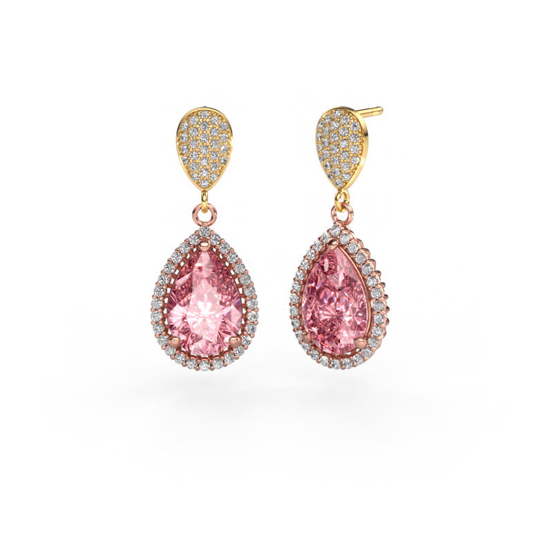 Bild von Ohrhänger Tilly per 2 585 Roségold Rosa Labordiamant 12x8 mm