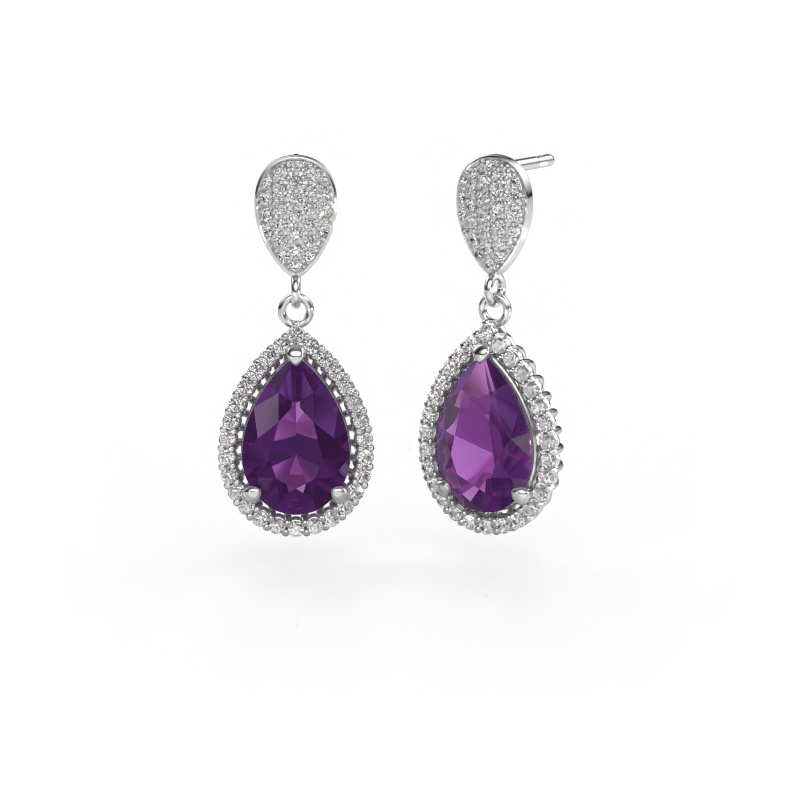 Bild von Ohrhänger Tilly per 2 950 Platin Amethyst 12x8 mm