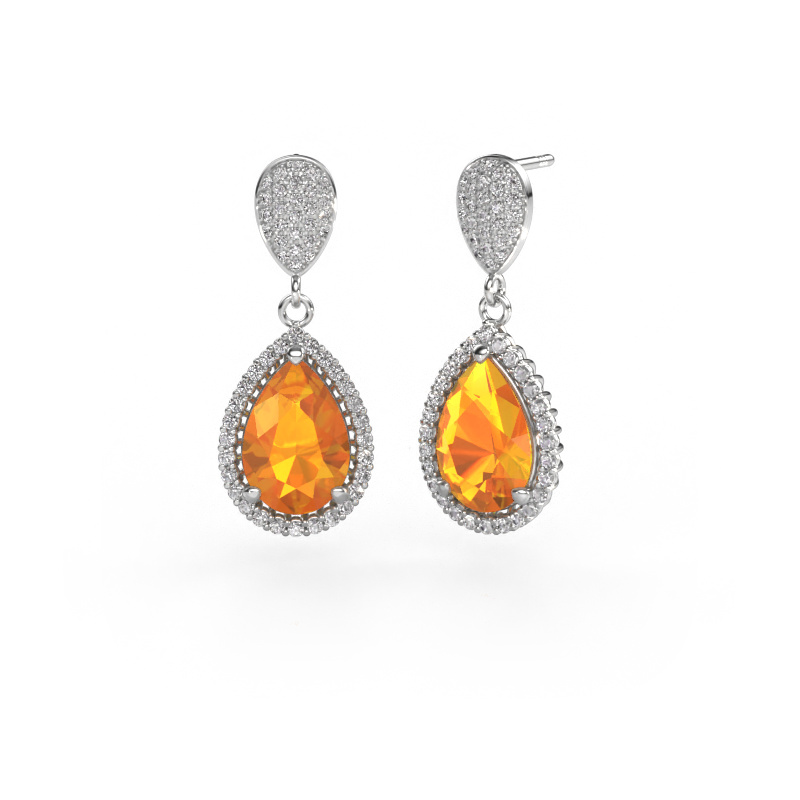 Image de Pendants d'oreilles Tilly per 2 950 platine Citrine 12x8 mm
