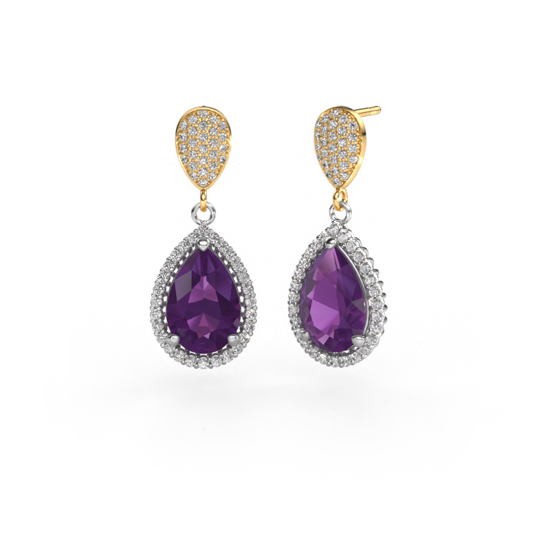 Bild von Ohrhänger Tilly per 2 585 Weißgold Amethyst 12x8 mm