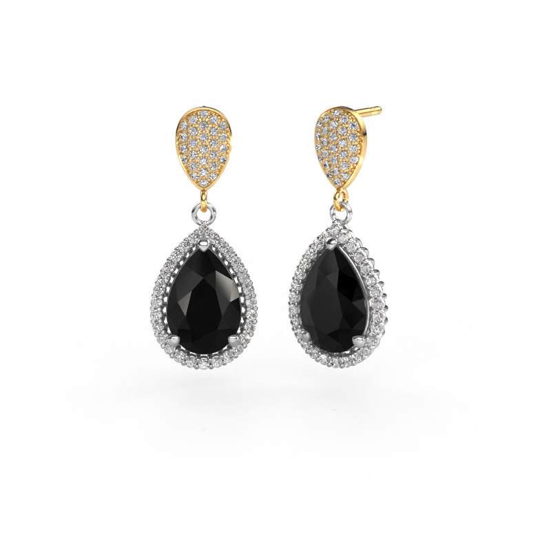 Image of Drop earrings Tilly per 2 585 white gold Black diamond 7.89 crt