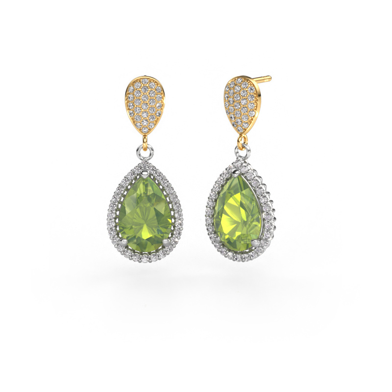 Bild von Ohrhänger Tilly per 2 585 Weißgold Peridot 12x8 mm