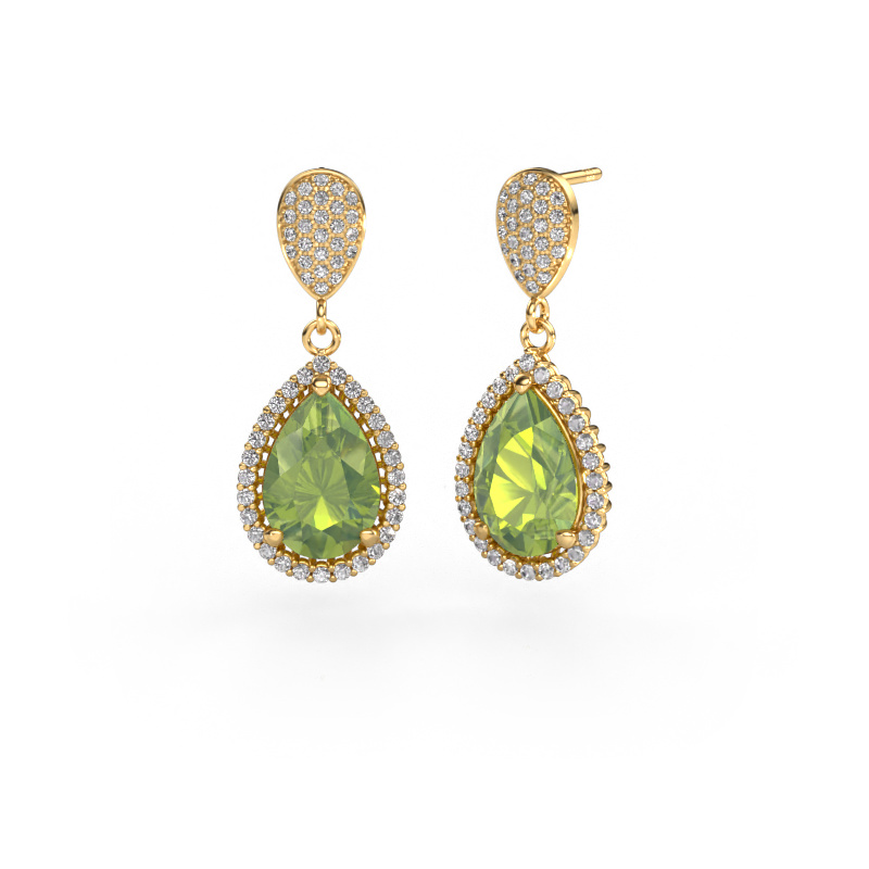 Bild von Ohrhänger Tilly per 2 585 Gold Peridot 12x8 mm
