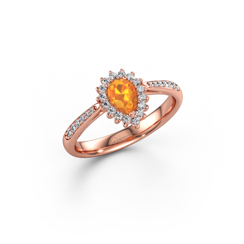Bild av Förlovningsring Tilly per 2 585 roséguld Citrin 6x4 mm