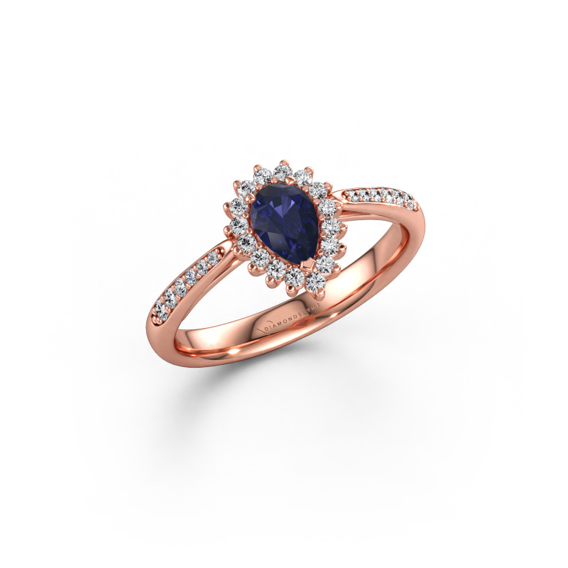 Bild av Förlovningsring Tilly per 2 585 roséguld Safir 6x4 mm