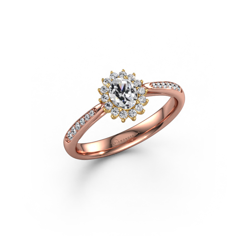 Image de Bague de fiançailles Tilly ovl 2 585 or rose Diamant 0.545 crt
