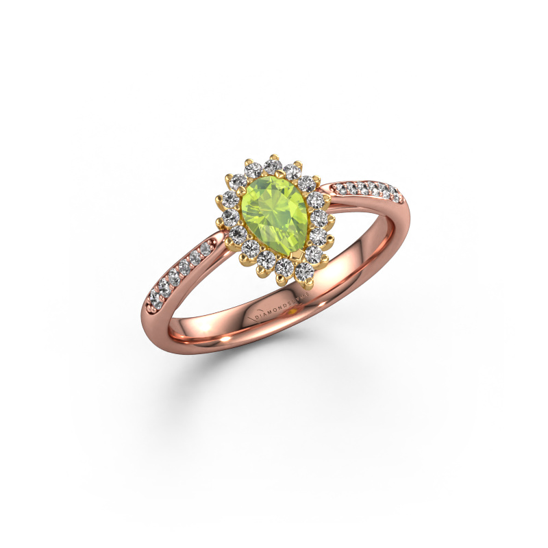 Image de Bague de fiançailles Tilly per 2 585 or rose Péridot 6x4 mm