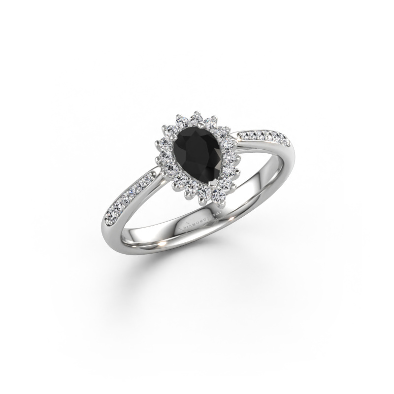 Immagine di Anello di fidanzamento Tilly per 2 585 oro bianco Diamante nero 0.75 crt