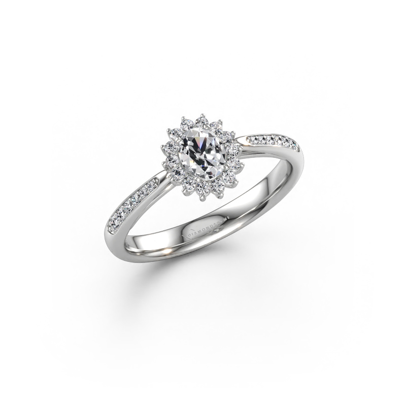 Bild av Förlovningsring Tilly ovl 2 585 vitt guld Labbodlad diamant 0.545 crt