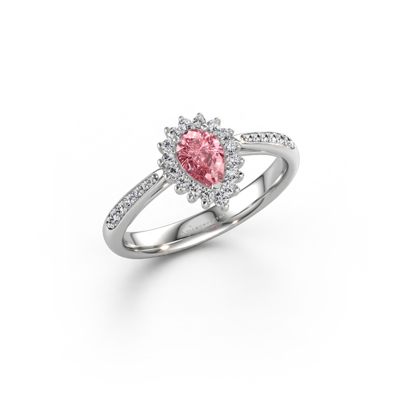 Immagine di Anello di fidanzamento Tilly per 2 585 oro bianco Diamante lab grown rosa 6x4 mm
