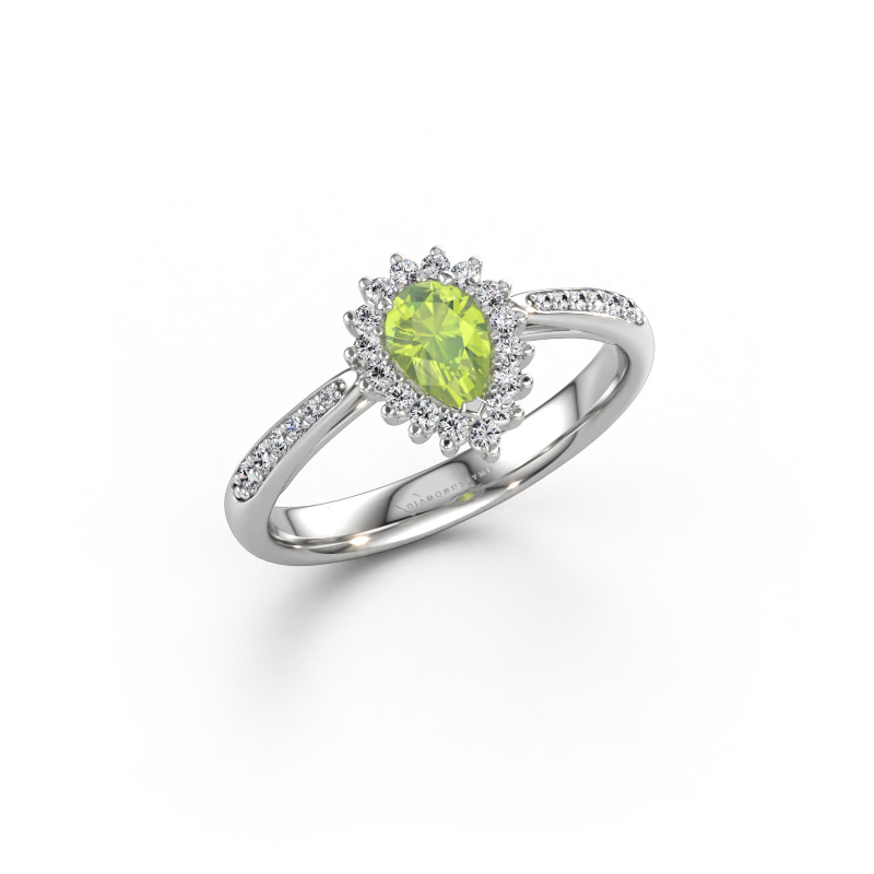 Bild von Verlobungsring Tilly per 2 585 Weißgold Peridot 6x4 mm