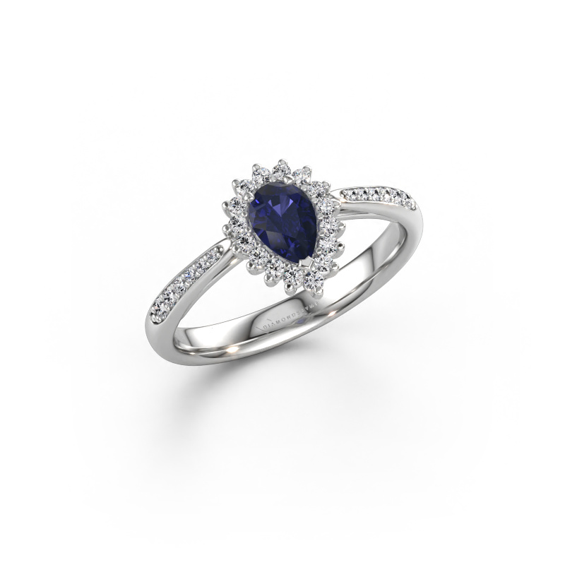 Bild av Förlovningsring Tilly per 2 585 vitt guld Safir 6x4 mm