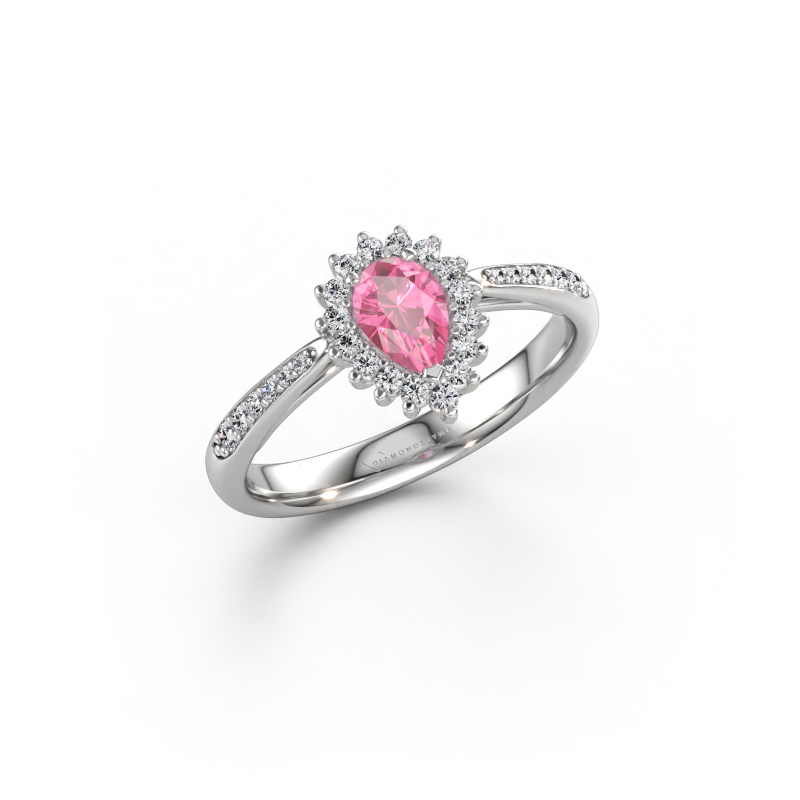 Bild av Förlovningsring Tilly per 2 585 vitt guld Rosa safir 6x4 mm