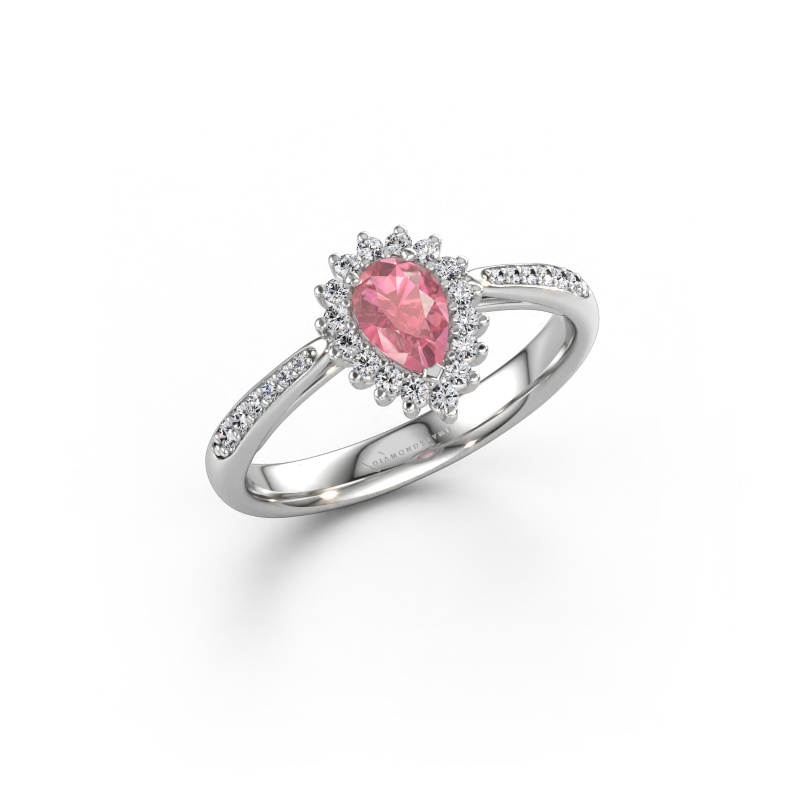 Immagine di Anello di fidanzamento Tilly per 2 585 oro bianco Tormalina rosa 6x4 mm