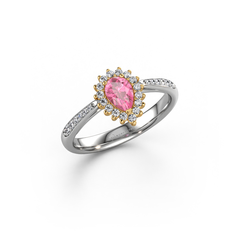 Bild von Verlobungsring Tilly per 2 585 Weißgold Pink Saphir 6x4 mm