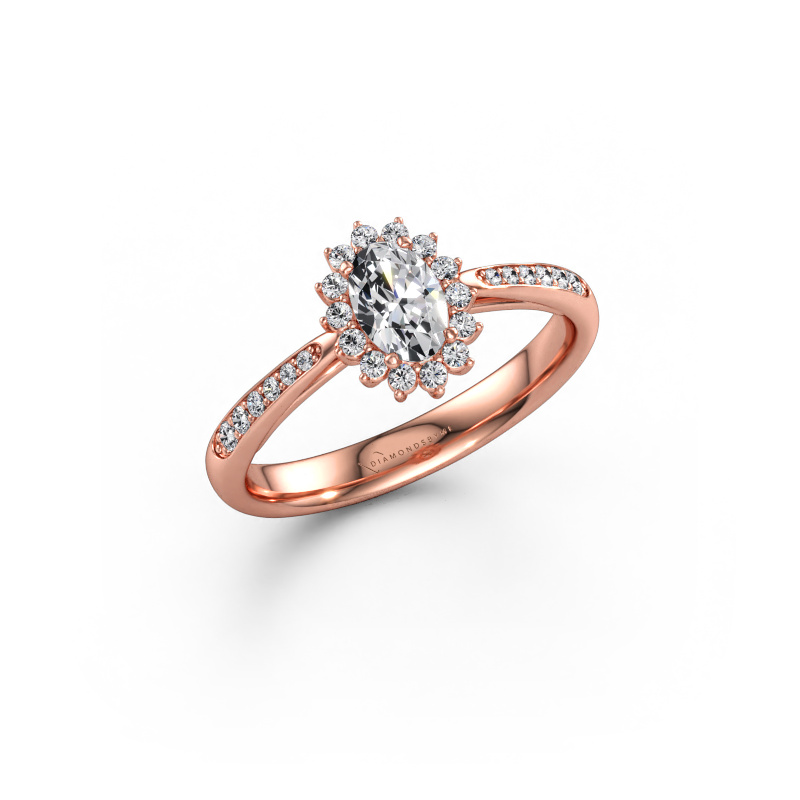 Bild av Förlovningsring Tilly ovl 2 585 roséguld Labbodlad diamant 0.595 crt