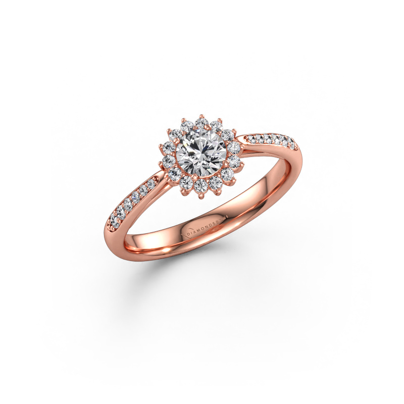 Immagine di Anello di fidanzamento Tilly RND 2 585 oro rosa Diamante 0.495 crt