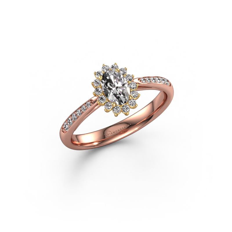 Image of Engagement ring Tilly ovl 2 585 rose gold Diamond 0.595 crt