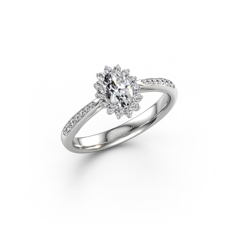 Bild av Förlovningsring Tilly ovl 2 585 vitt guld Labbodlad diamant 0.595 crt