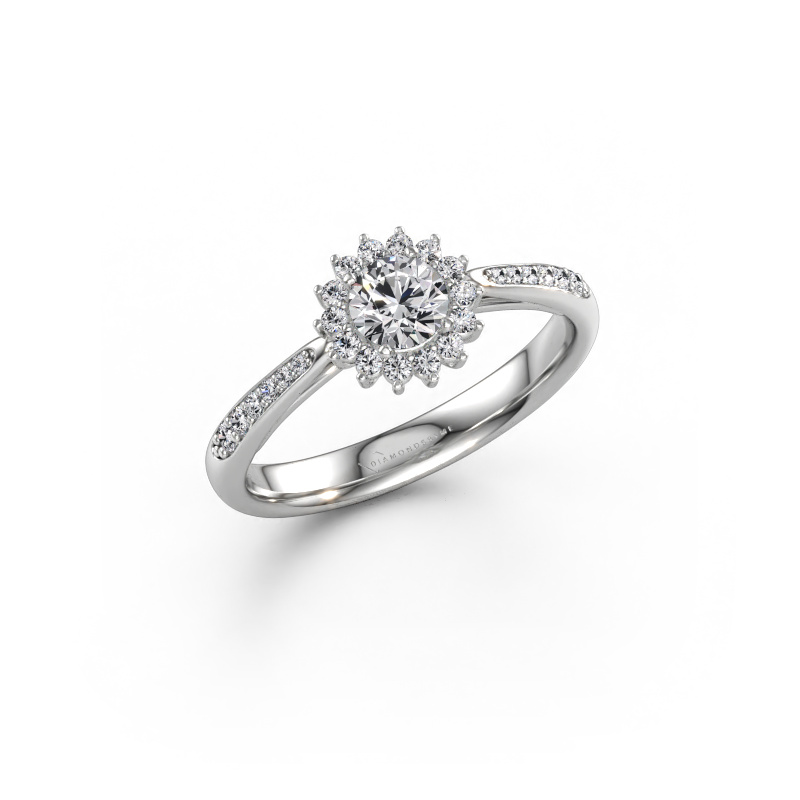 Immagine di Anello di fidanzamento Tilly RND 2 585 oro bianco Diamante 0.495 crt