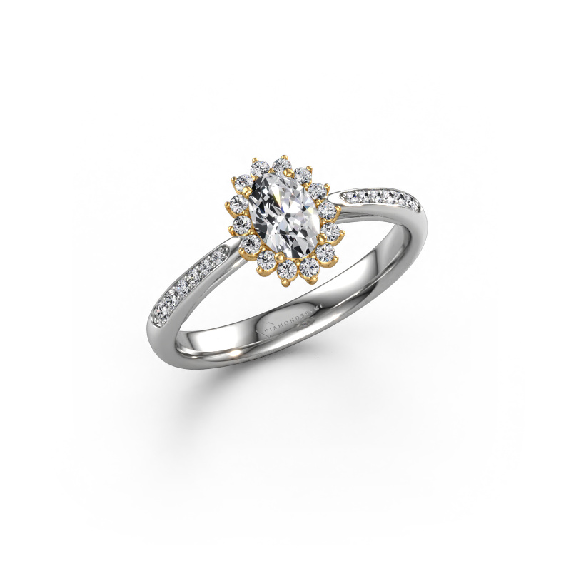 Image of Engagement ring Tilly ovl 2 585 white gold Diamond 0.595 crt