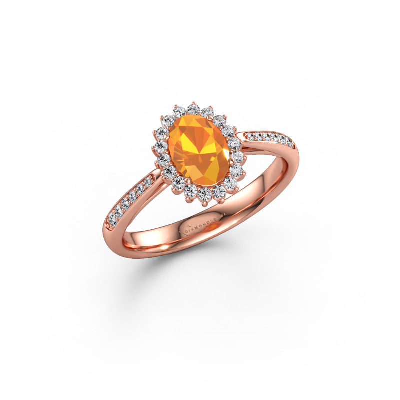 Bild av Förlovningsring Tilly ovl 2 585 roséguld Citrin 7x5 mm