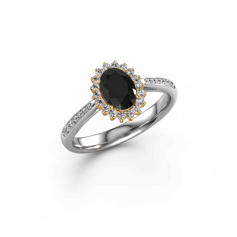 Bild von Verlobungsring Tilly ovl 2 585 Weißgold Schwarz Diamant 1.275 crt