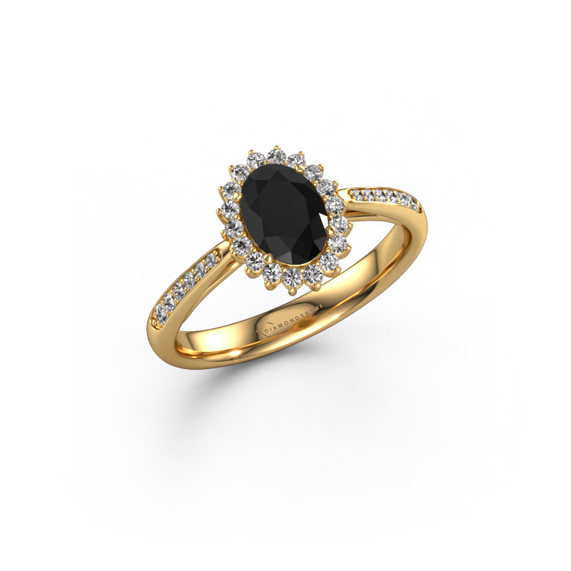 Bild von Verlobungsring Tilly ovl 2 585 Gold Schwarz Diamant 1.275 crt