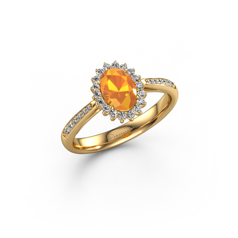 Bild von Verlobungsring Tilly ovl 2 585 Gold Citrin 7x5 mm