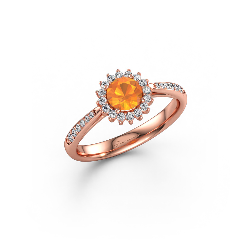 Immagine di Anello di fidanzamento Tilly RND 2 585 oro rosa Citrino 5 mm