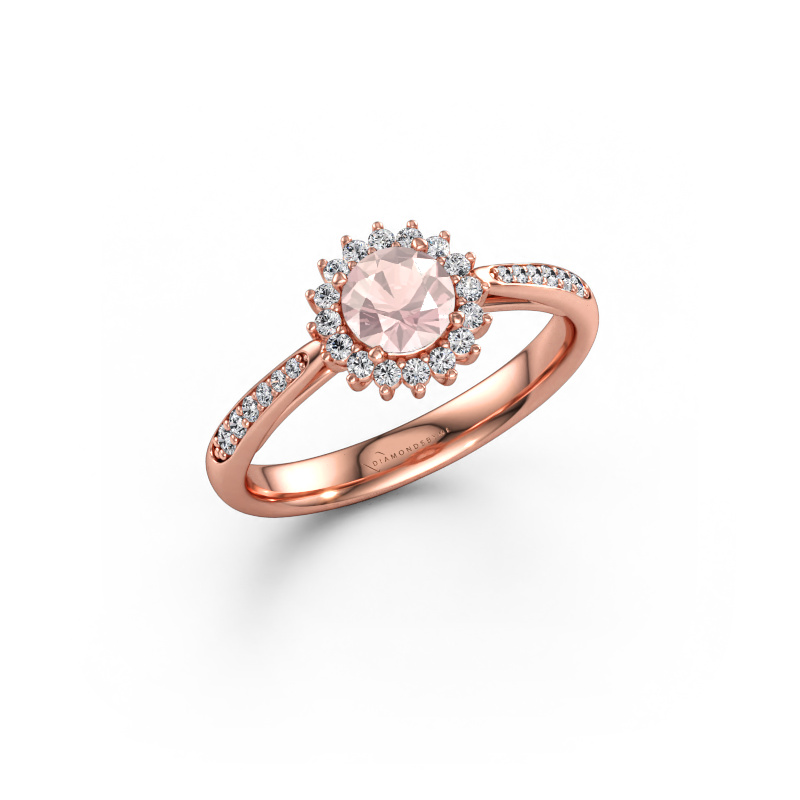 Bild av Förlovningsring Tilly RND 2 585 roséguld Champagnefärgad morganit 5 mm