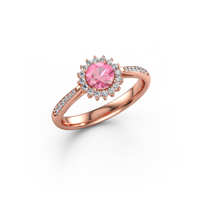 Immagine di Anello di fidanzamento Tilly RND 2 585 oro rosa Zaffiro rosa 5 mm