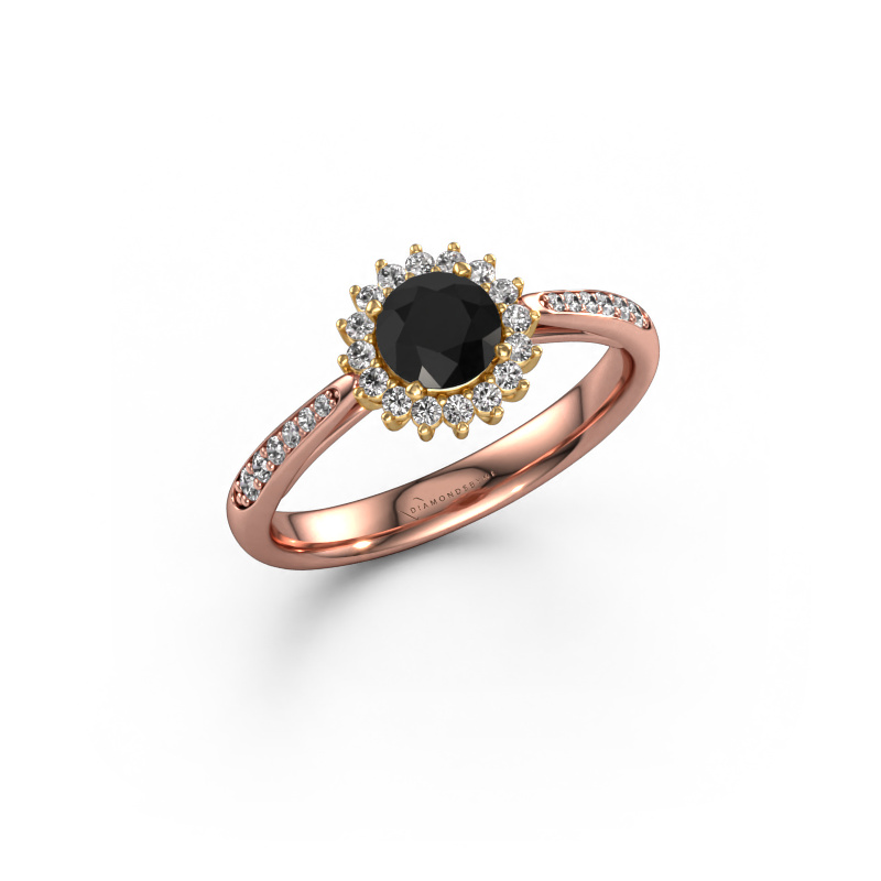 Bild von Verlobungsring Tilly RND 2 585 Roségold Schwarz Diamant 0.81 crt