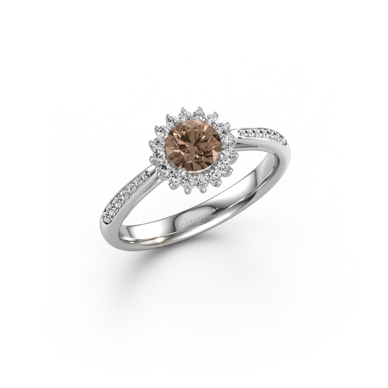 Immagine di Anello di fidanzamento Tilly RND 2 585 oro bianco Diamante marrone 0.71 crt