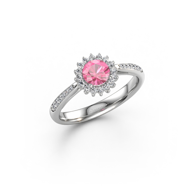 Bild av Förlovningsring Tilly RND 2 585 vitt guld Rosa safir 5 mm