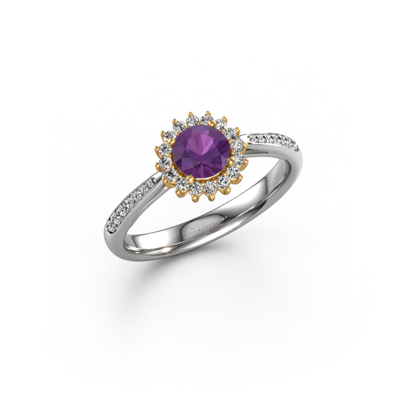 Image of Engagement ring Tilly RND 2 585 white gold Amethyst 5 mm