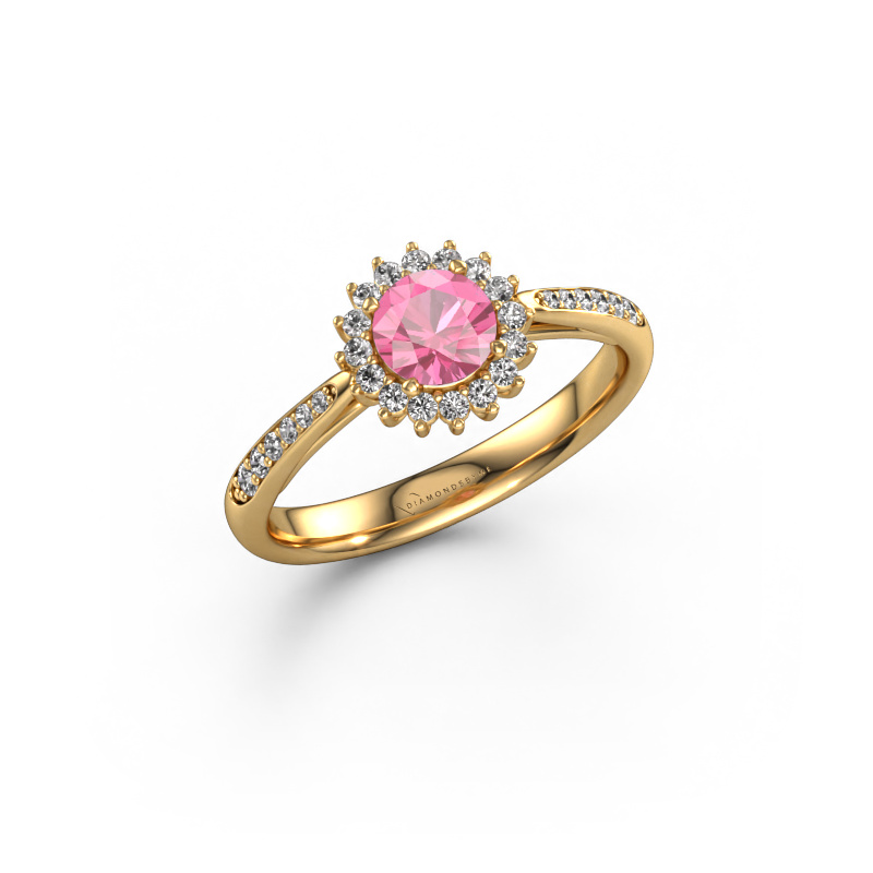Image of Engagement ring Tilly RND 2 585 gold Pink sapphire 5 mm
