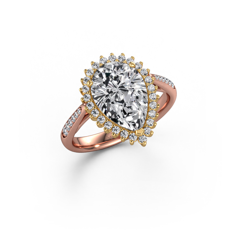 Image de Bague de fiançailles Tilly per 2 585 or rose Diamant synthétique 3.285 crt