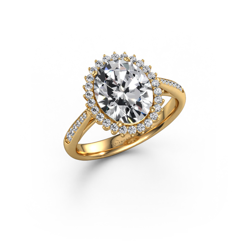 Image of Engagement ring Tilly ovl 2 585 gold Lab grown diamond 2.985 crt