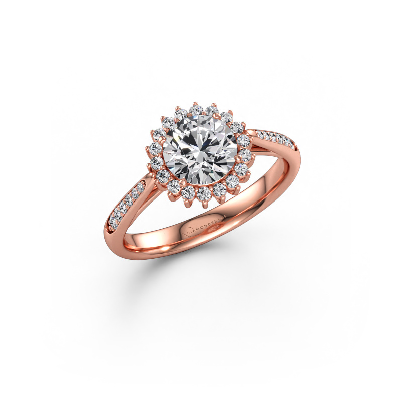 Immagine di Anello di fidanzamento Tilly RND 2 585 oro rosa Diamante 1.225 crt