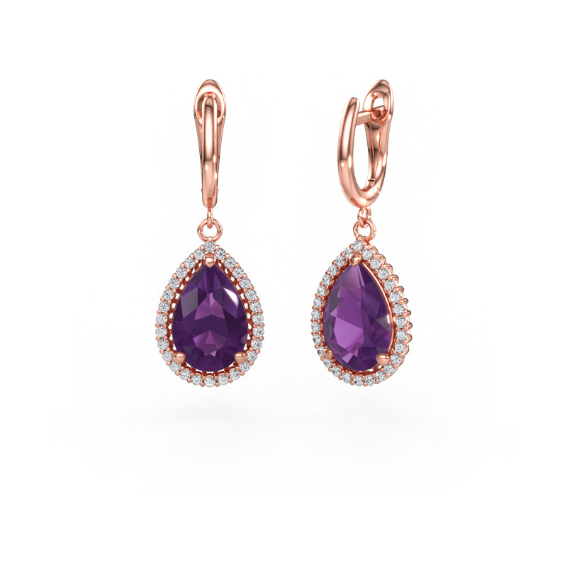 Bild von Ohrhänger Tilly per 3 585 Roségold Amethyst 12x8 mm
