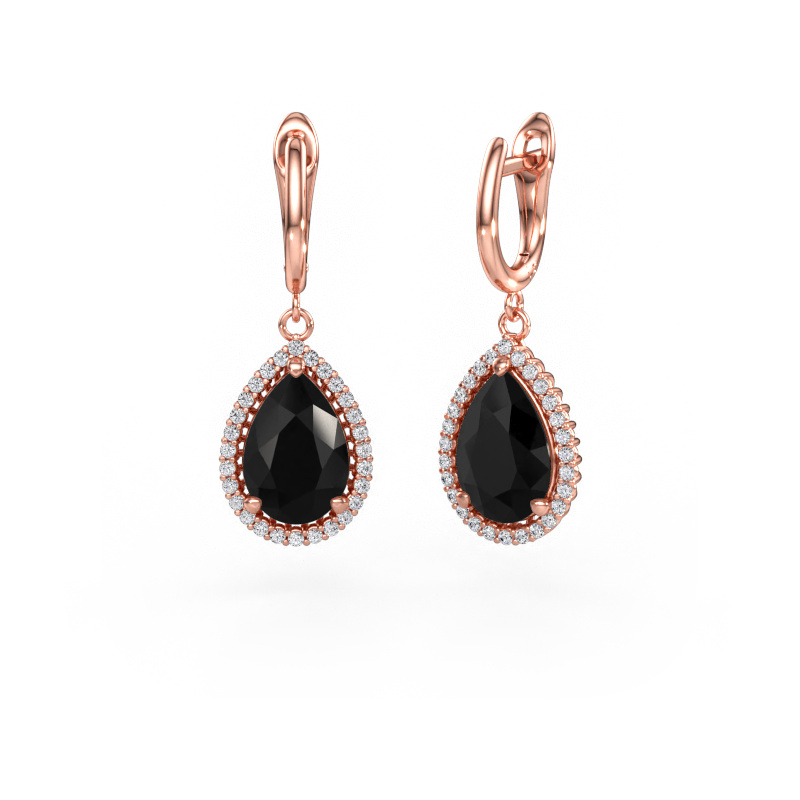 Image de Pendants d'oreilles Tilly per 3 585 or rose Diamant noir 7.62 crt