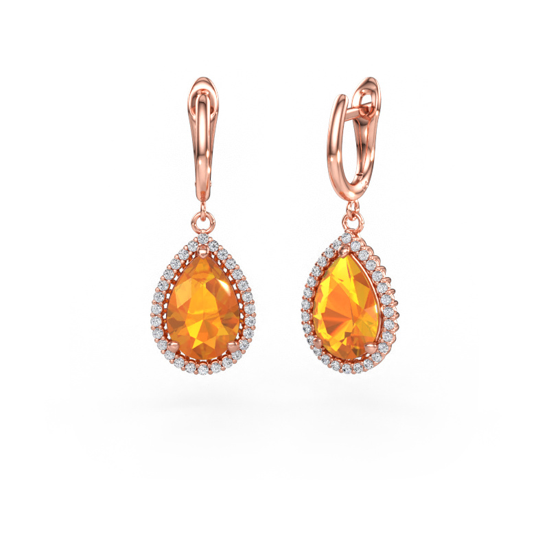 Immagine di Orecchini pendenti Tilly per 3 585 oro rosa Citrino 12x8 mm