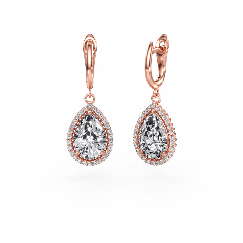 Immagine di Orecchini pendenti Tilly per 3 585 oro rosa Diamante a tua scelta 12x8 mm