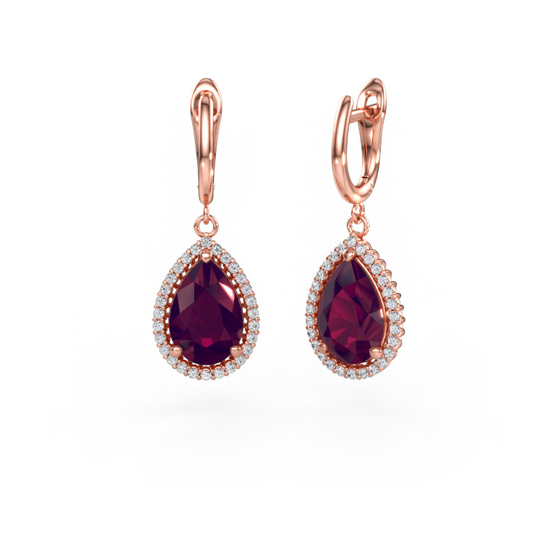 Immagine di Orecchini pendenti Tilly per 3 585 oro rosa Rodolite 12x8 mm