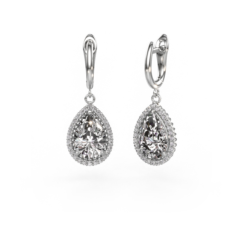 Image of Drop earrings Tilly per 3 950 platinum Diamond 6.42 crt